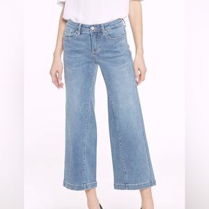 NYDJ lift x tuck wide leg cropped jeans, size 14